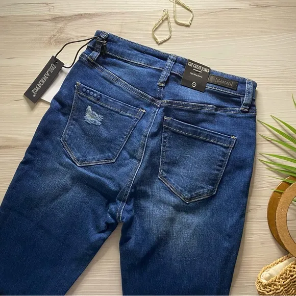 BLANKNYC Distressed High Rise Skinny Jeans