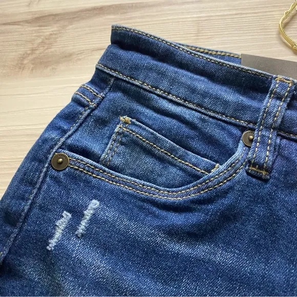 BLANKNYC Distressed High Rise Skinny Jeans