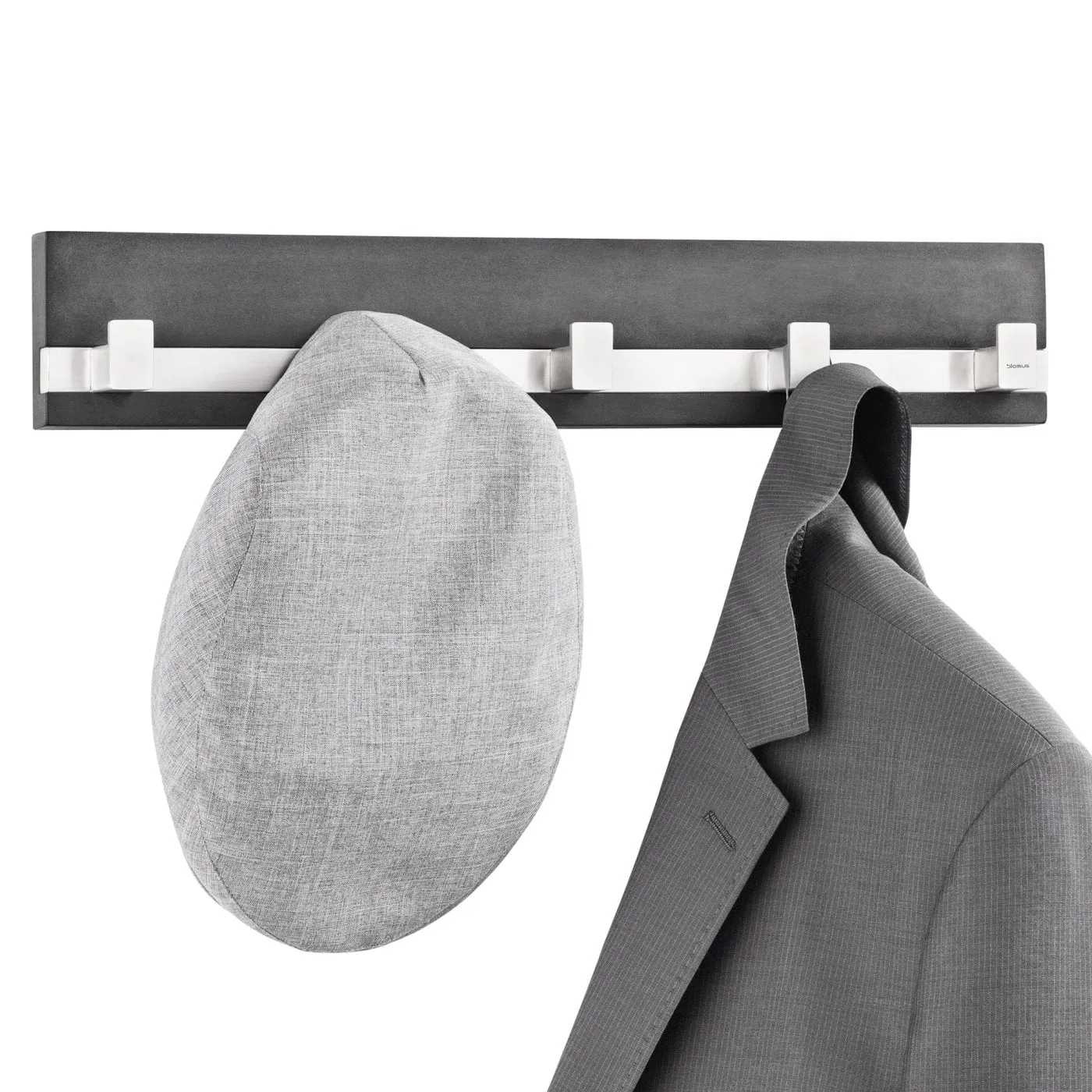 blomus Coat Rack Wall Mounted Artificial Stone with 5 Matt Steel Hooks