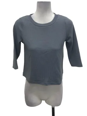 Blue Ribbed Top