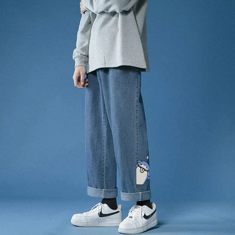 BLUE SHARK PRINT JEANS UB2806