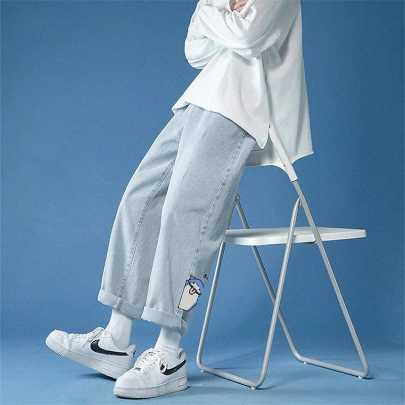 BLUE SHARK PRINT JEANS UB2806