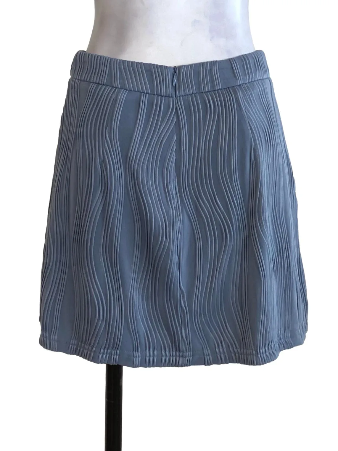 Blue Wavy Pleated Skorts