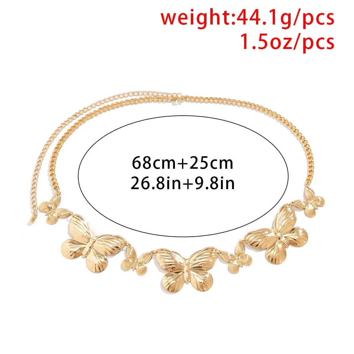 Bohemia Gold Silver Tone Butterfly Belly Chain