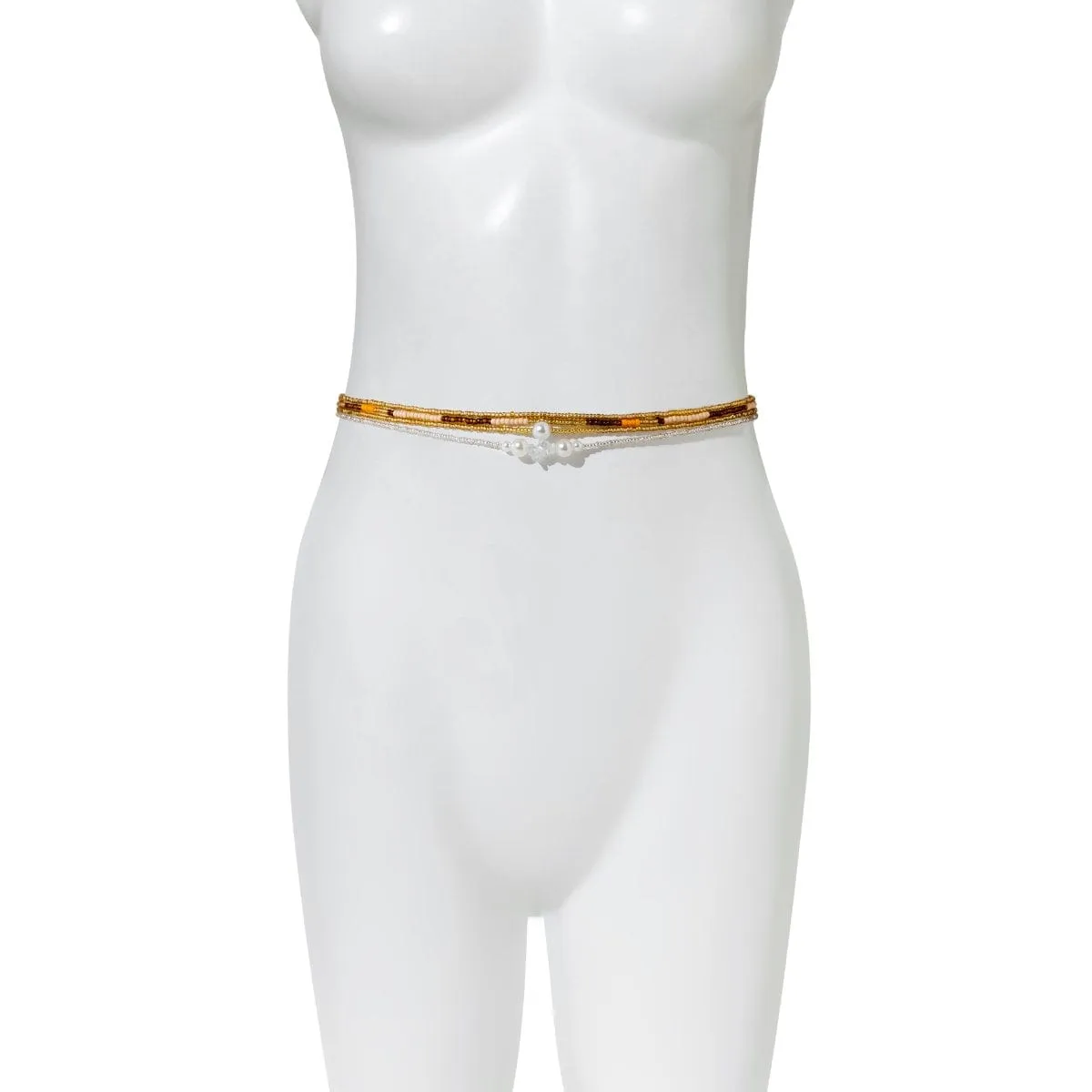 Boho 4 Pieces Pearl Charm Beaded Waist Chain Set
