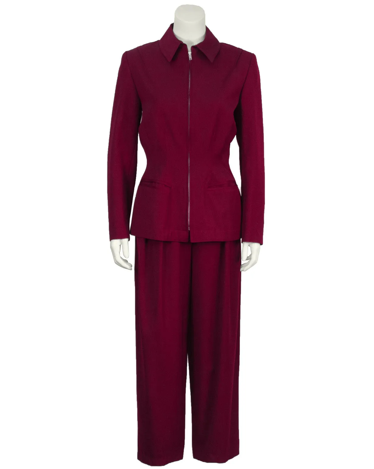 Bordeaux Gabardine Pant Suit