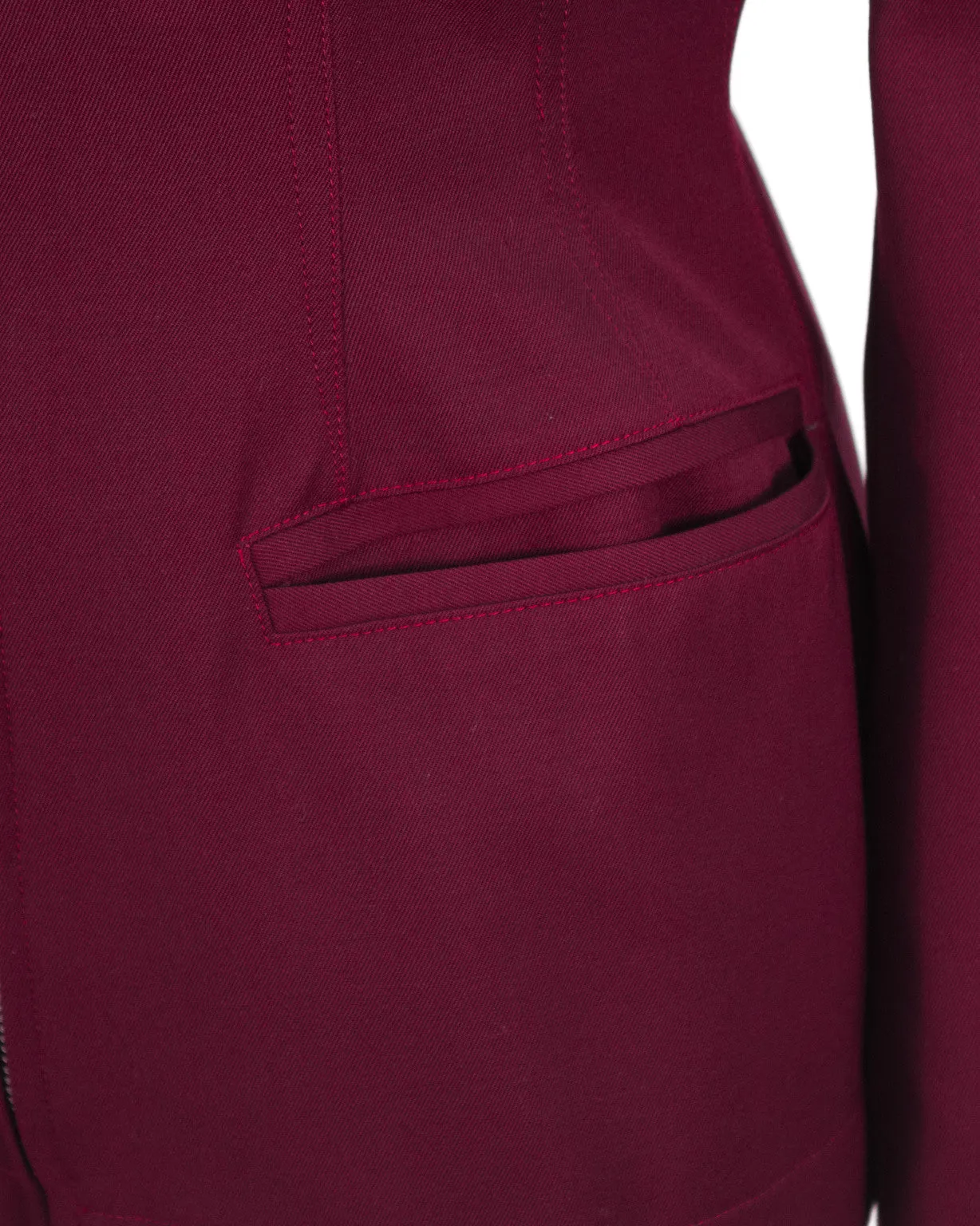 Bordeaux Gabardine Pant Suit