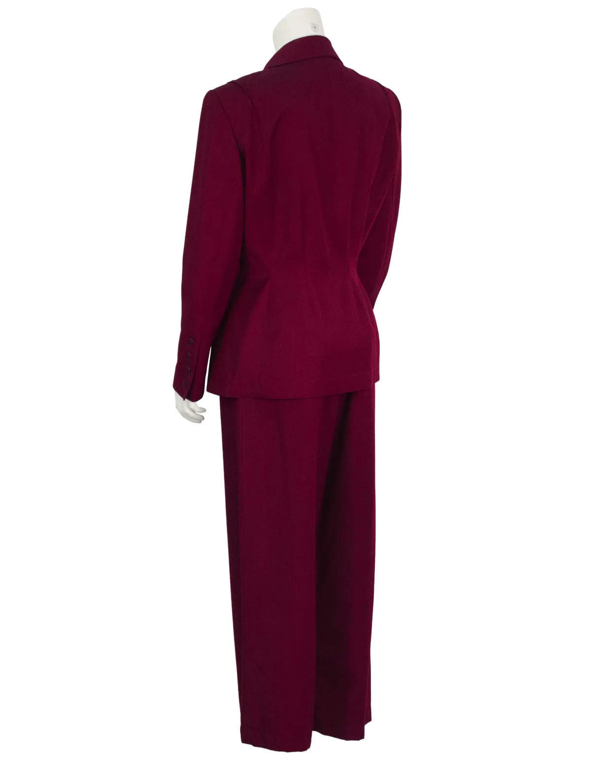 Bordeaux Gabardine Pant Suit