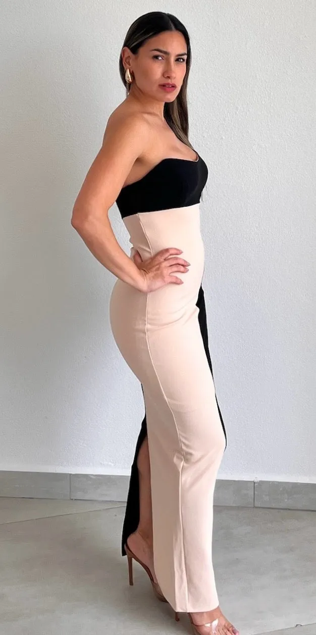 Both Ways Color Block Midi Dress