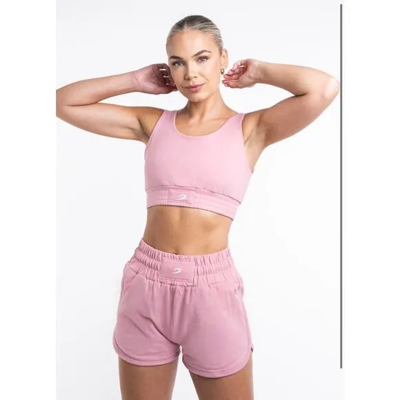 Boxraw Kim Collection Training Shorts &amp; Crop Top in Pale Pink Set Size‎ XS