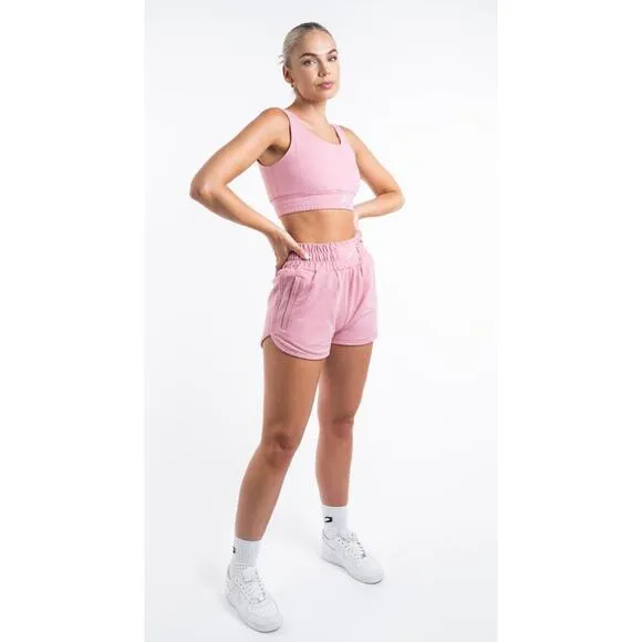 Boxraw Kim Collection Training Shorts &amp; Crop Top in Pale Pink Set Size‎ XS