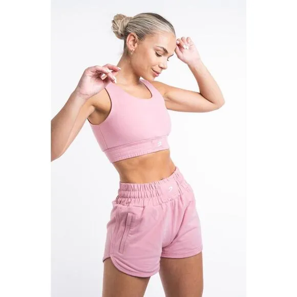 Boxraw Kim Collection Training Shorts &amp; Crop Top in Pale Pink Set Size‎ XS