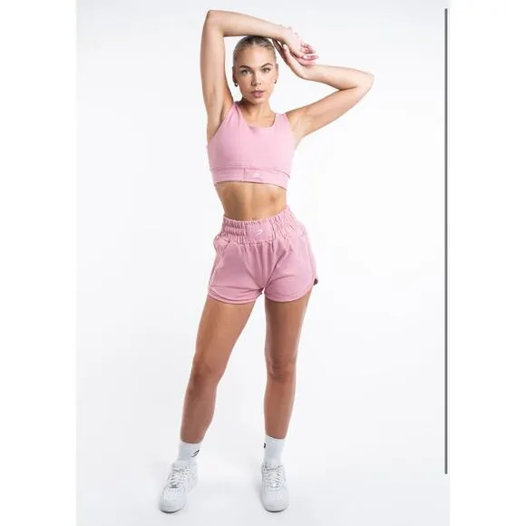 Boxraw Kim Collection Training Shorts &amp; Crop Top in Pale Pink Set Size‎ XS