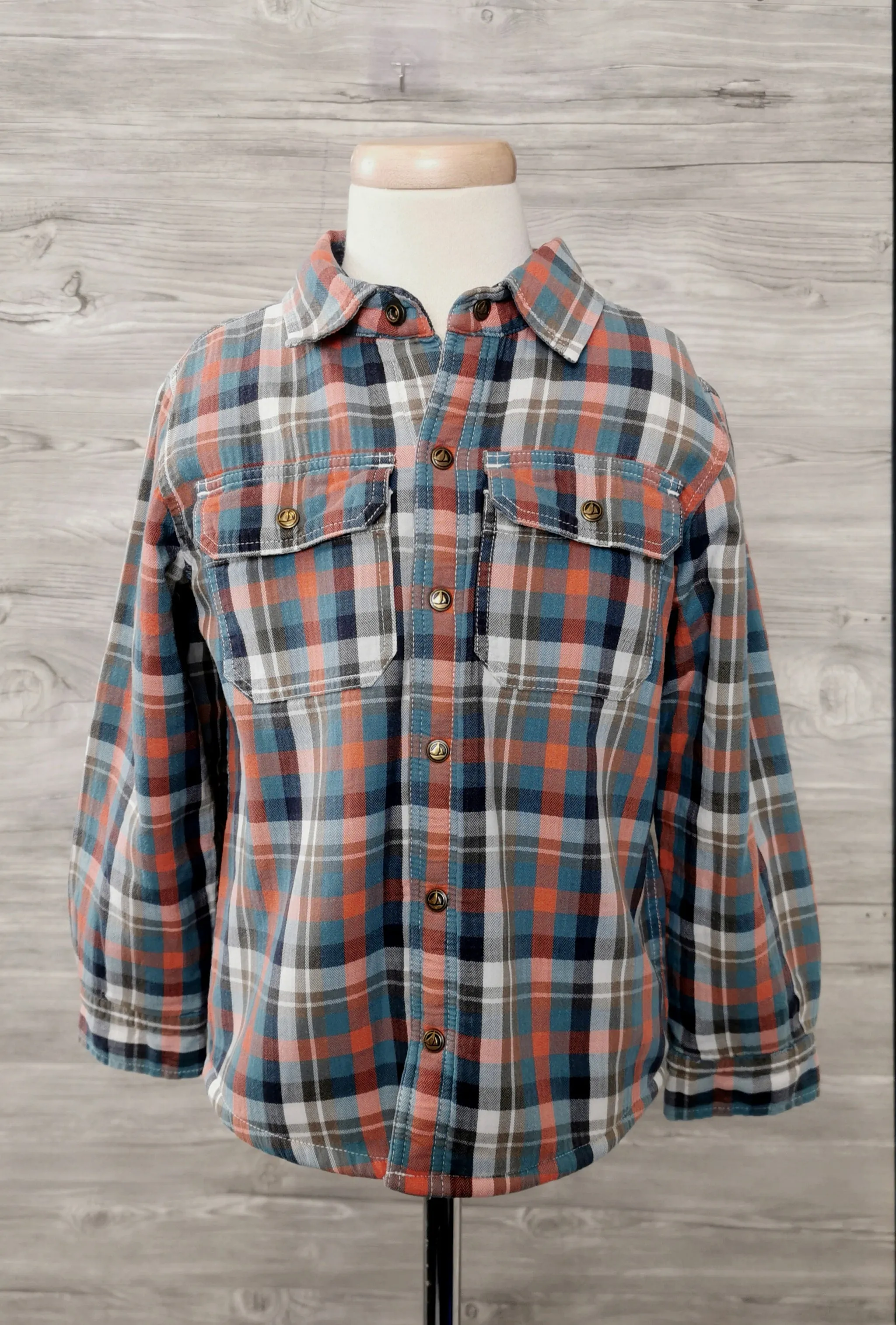 BOY SIZE 6 YEARS - PETIT BATEAU, Sherpa Lined, Spring / Fall Jacket VGUC B30