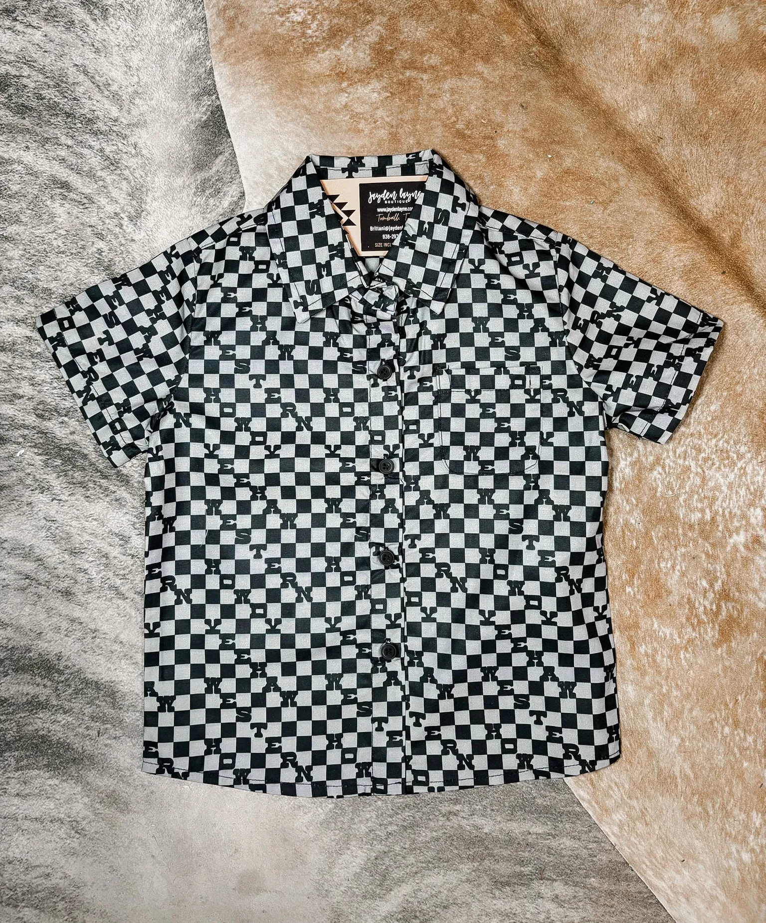 Boys Cowboy Talk Western Short Sleeve Button Ups