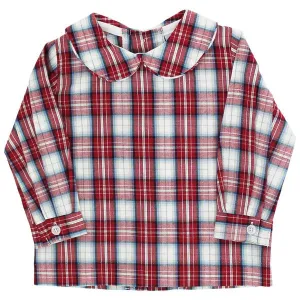 Boys Piped Plaid Shirt