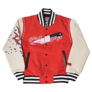 BRAND X GOOD GUYS CHUCKY VARSITY JACKET (RED)
