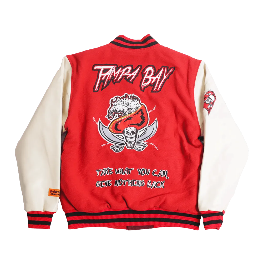 BRAND X PIRATE IN TAMPA VARSITY JACKET (RED)