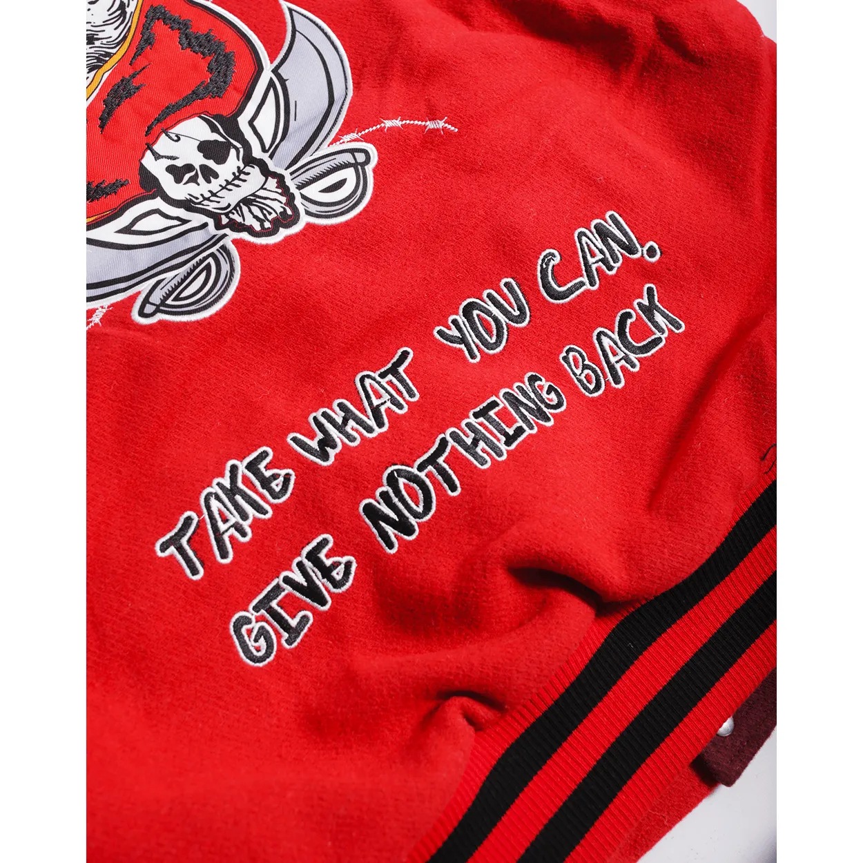 BRAND X PIRATE IN TAMPA VARSITY JACKET (RED)
