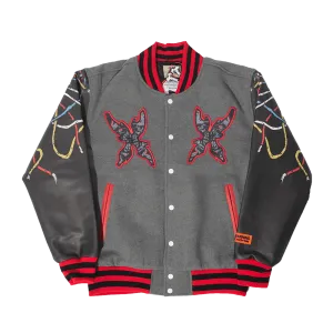 BRAND X YOU ARE TERMINATED VARSITY JACKET (GREY)
