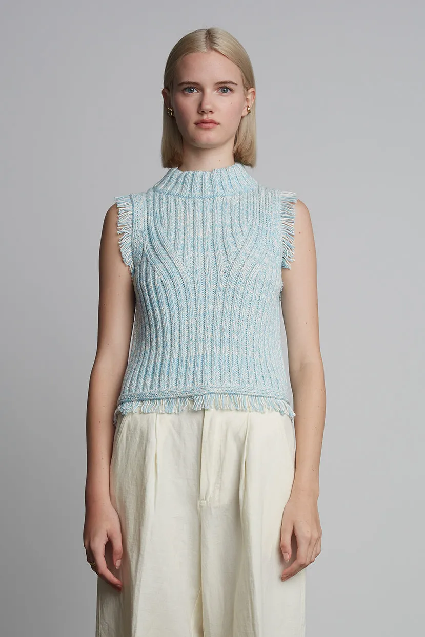 Bria Tank - Robin Egg Blue Tweed
