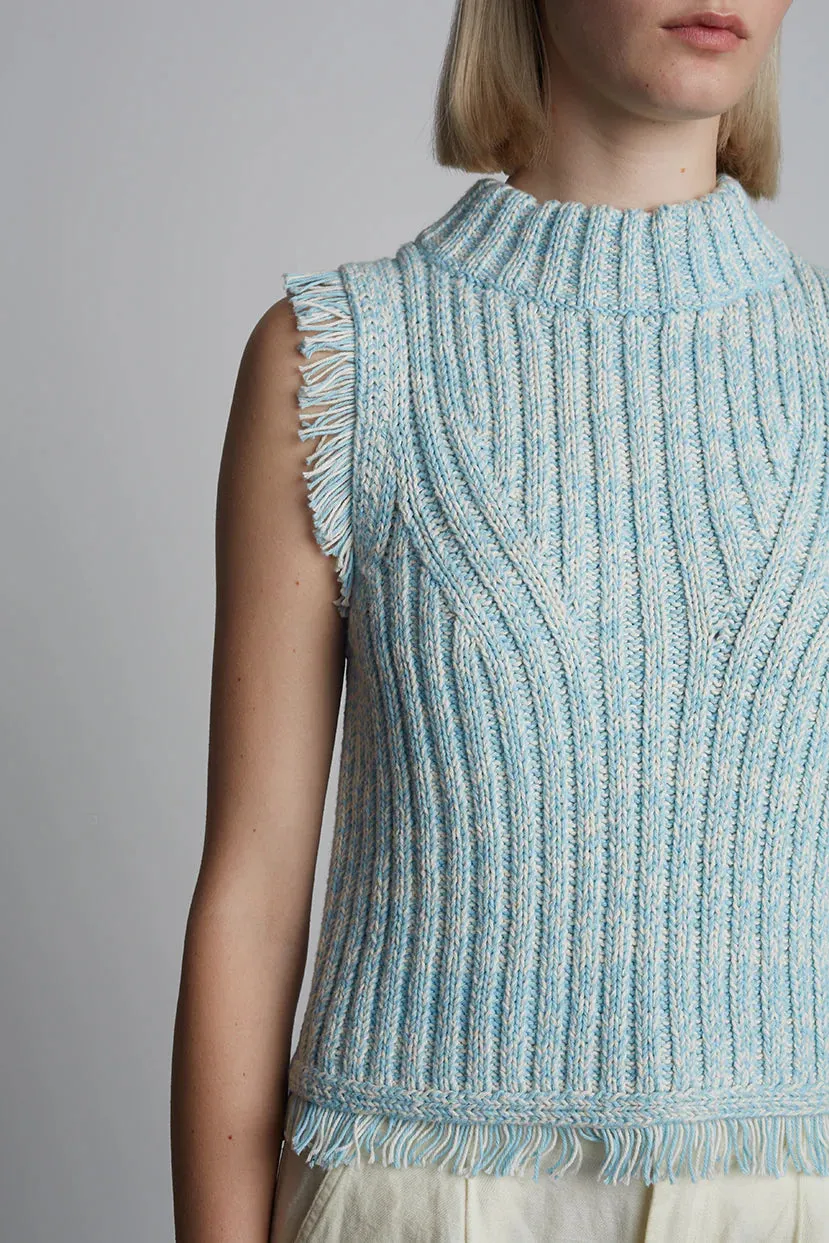 Bria Tank - Robin Egg Blue Tweed
