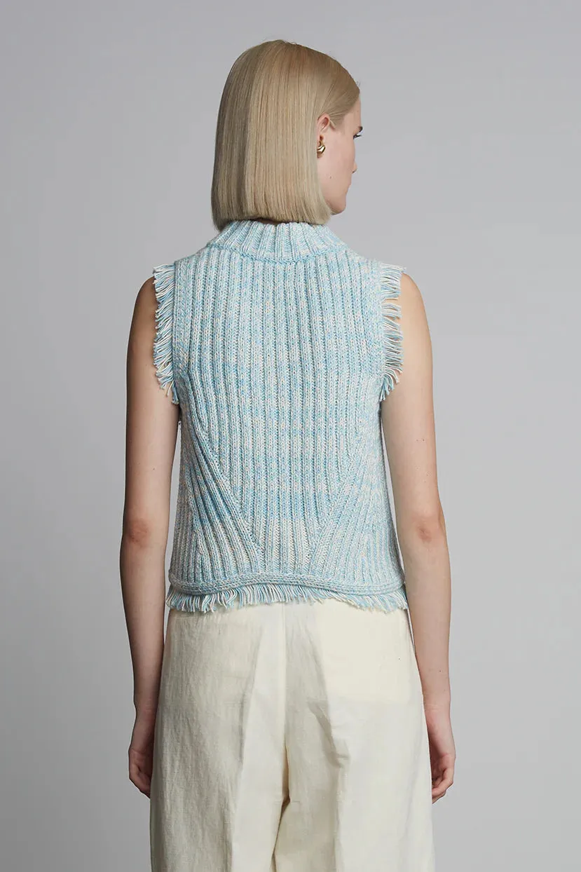 Bria Tank - Robin Egg Blue Tweed
