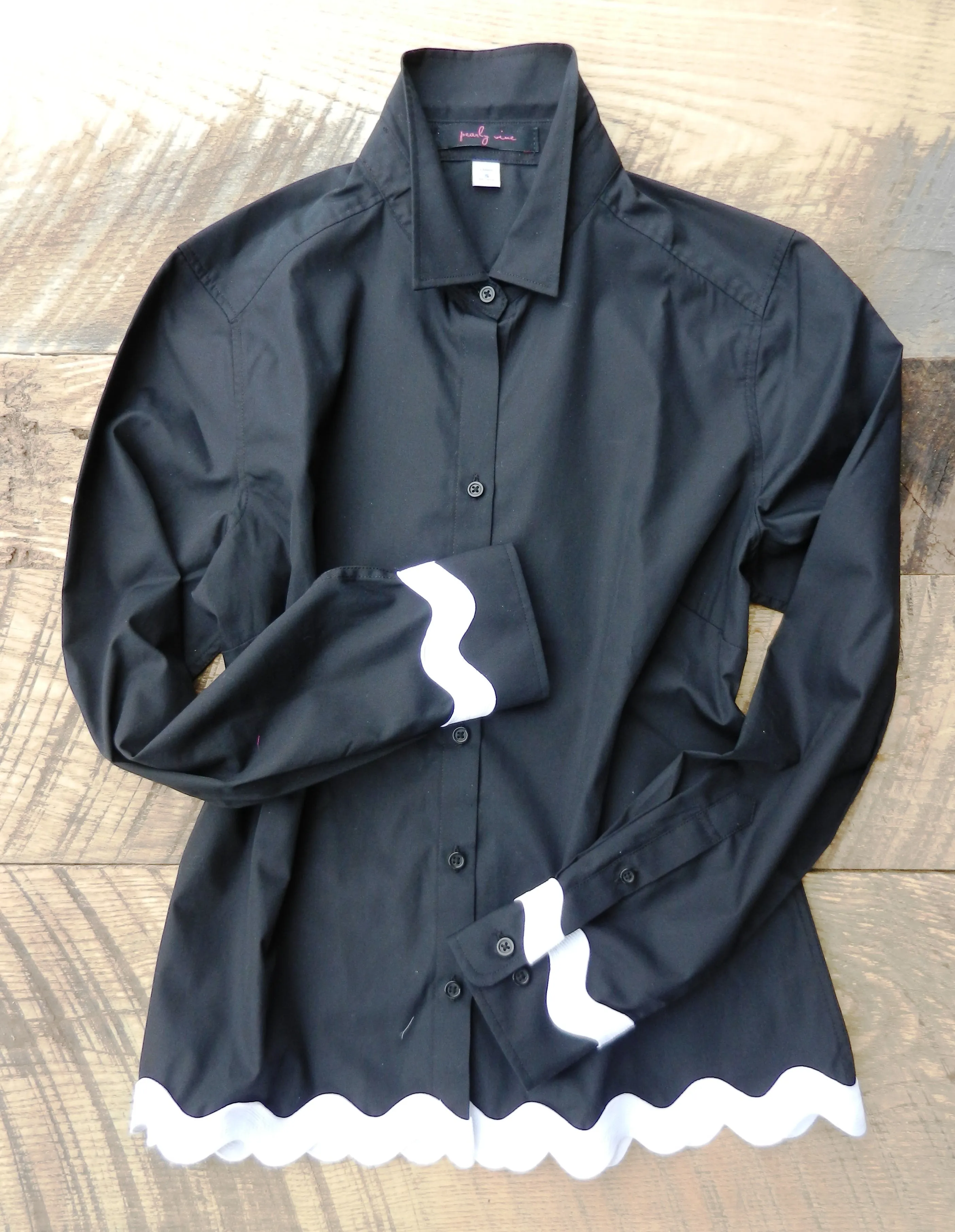 Bridget Ric Rac Shirt (RRBLK-WTE)