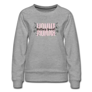 Brittany Spaniel Momma Floral Women’s Premium Sweatshirt