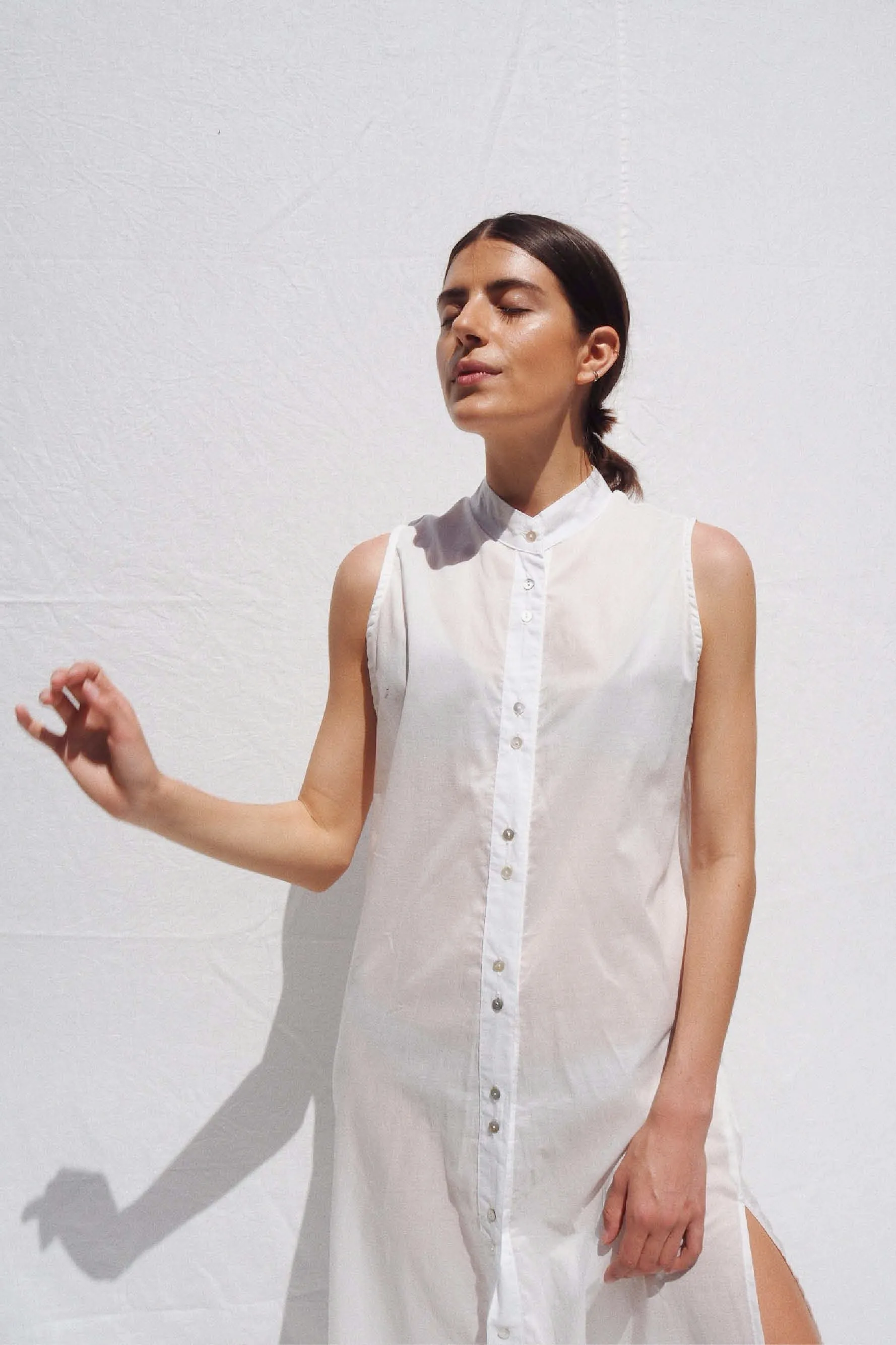 Bronte Cotton Shirt Dress White