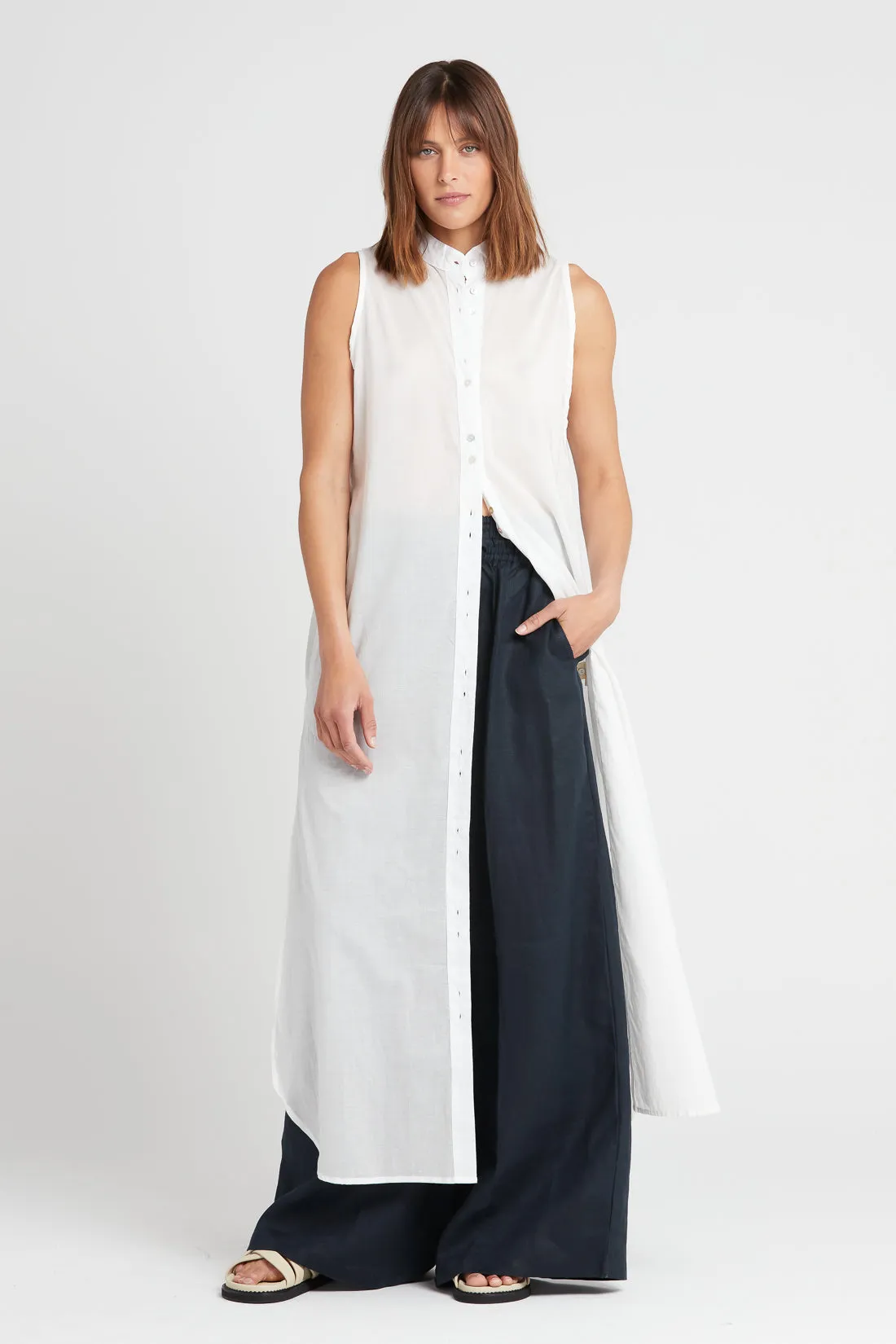 Bronte Cotton Shirt Dress White