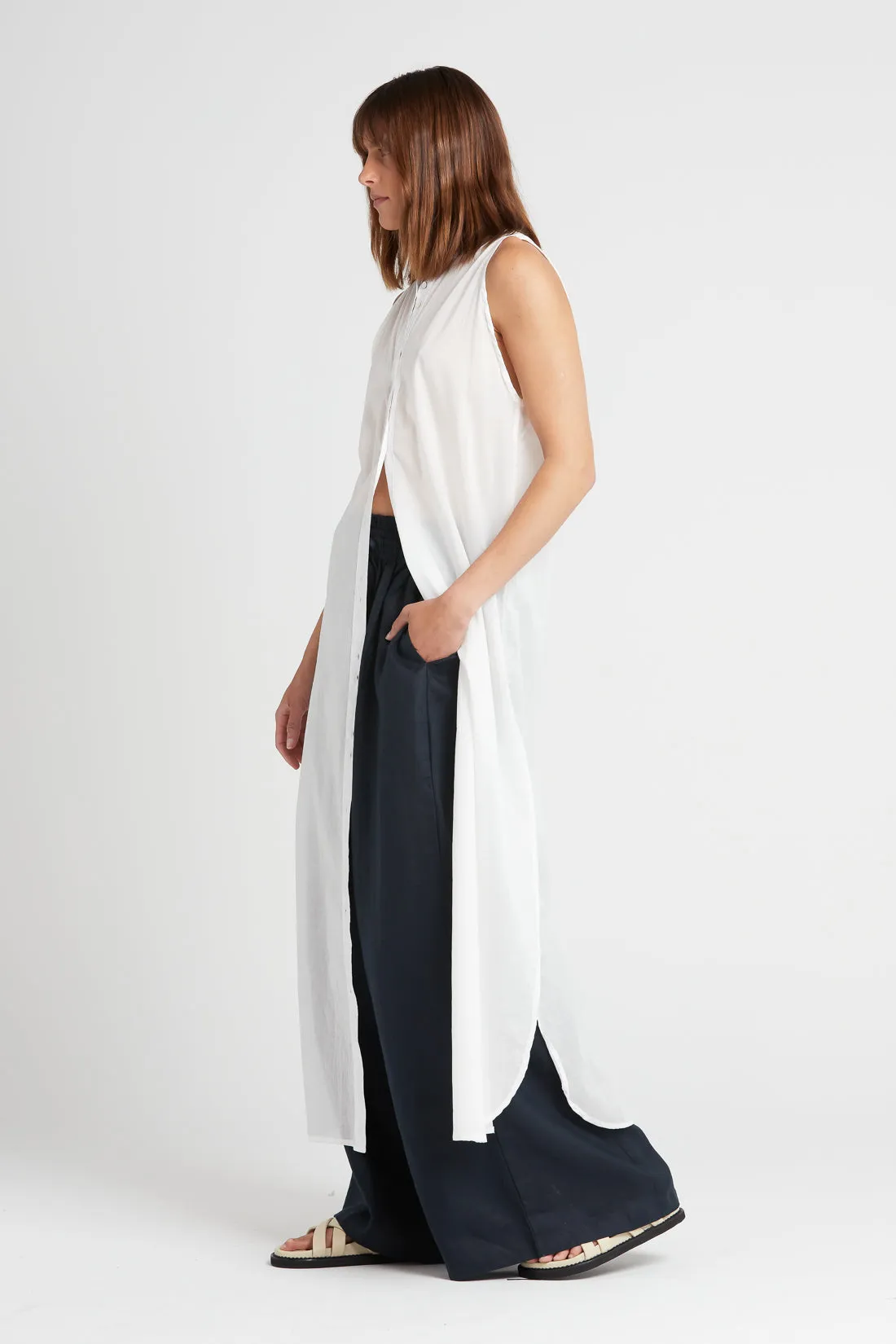 Bronte Cotton Shirt Dress White