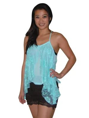 Brown Lace Scalloped Shorts