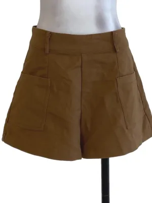 Brown Plain Shorts YHF