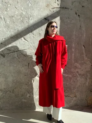Burberry red wool coat