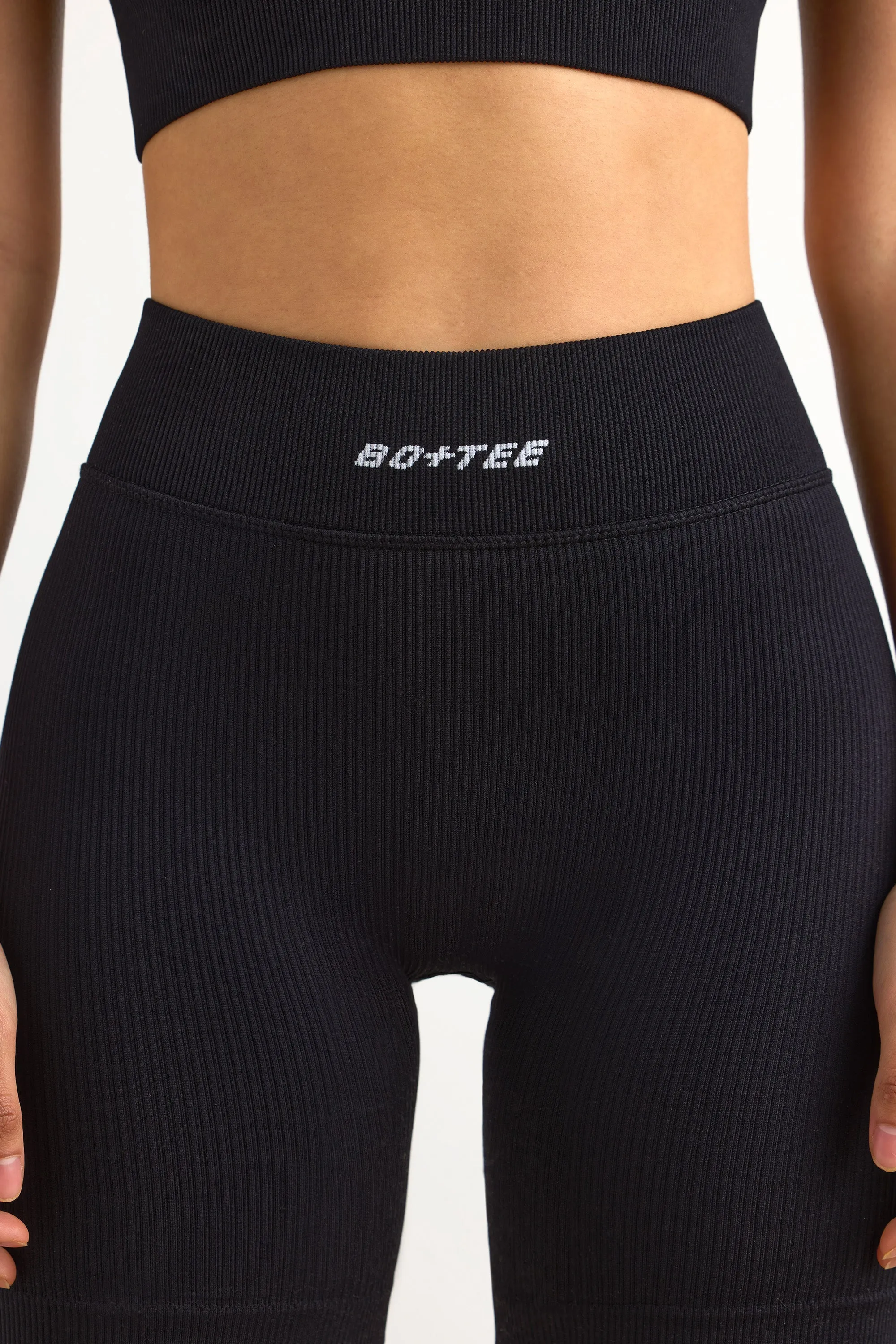 Burn - FlexiRib Biker Shorts in Black