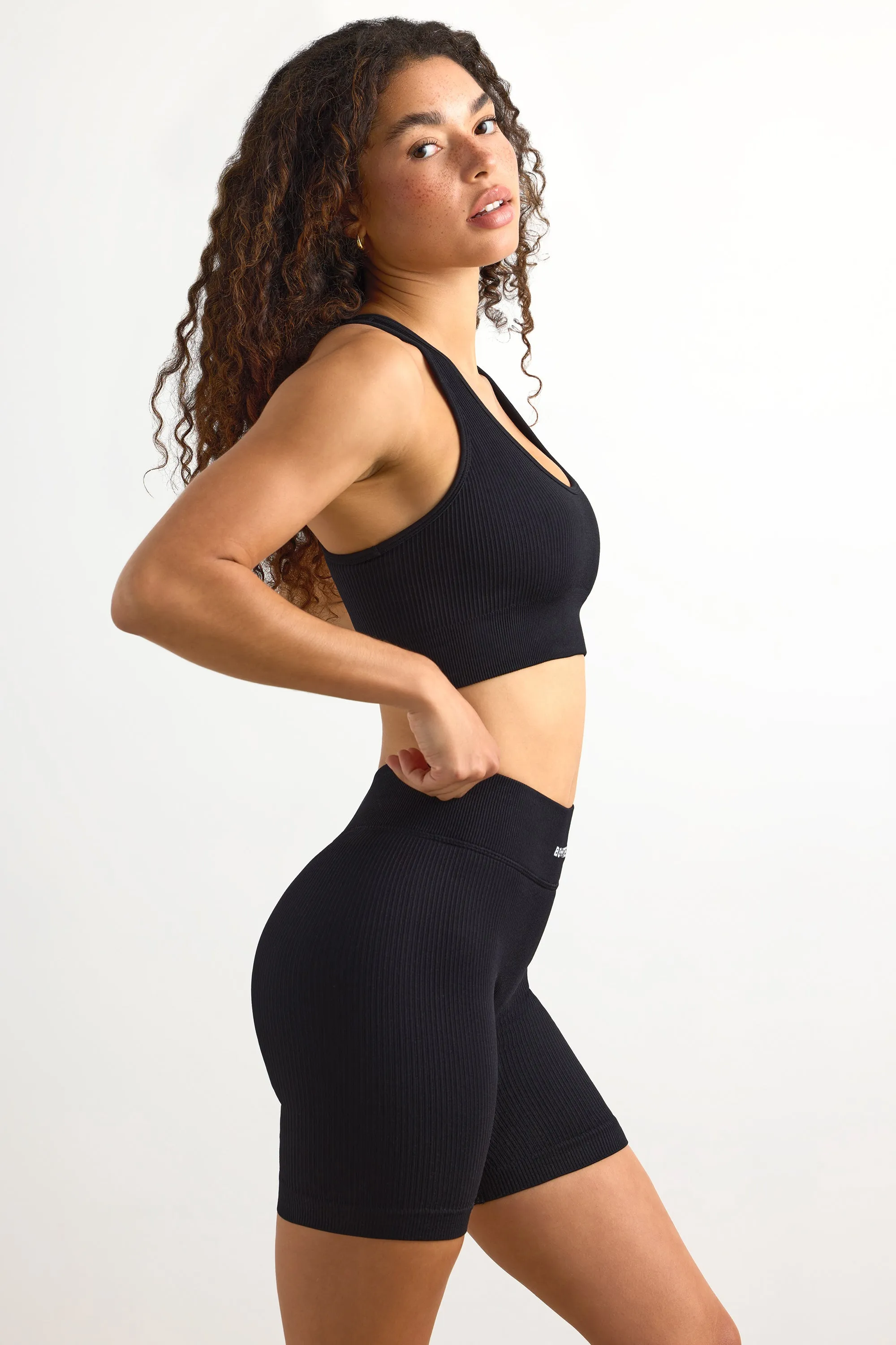 Burn - FlexiRib Biker Shorts in Black