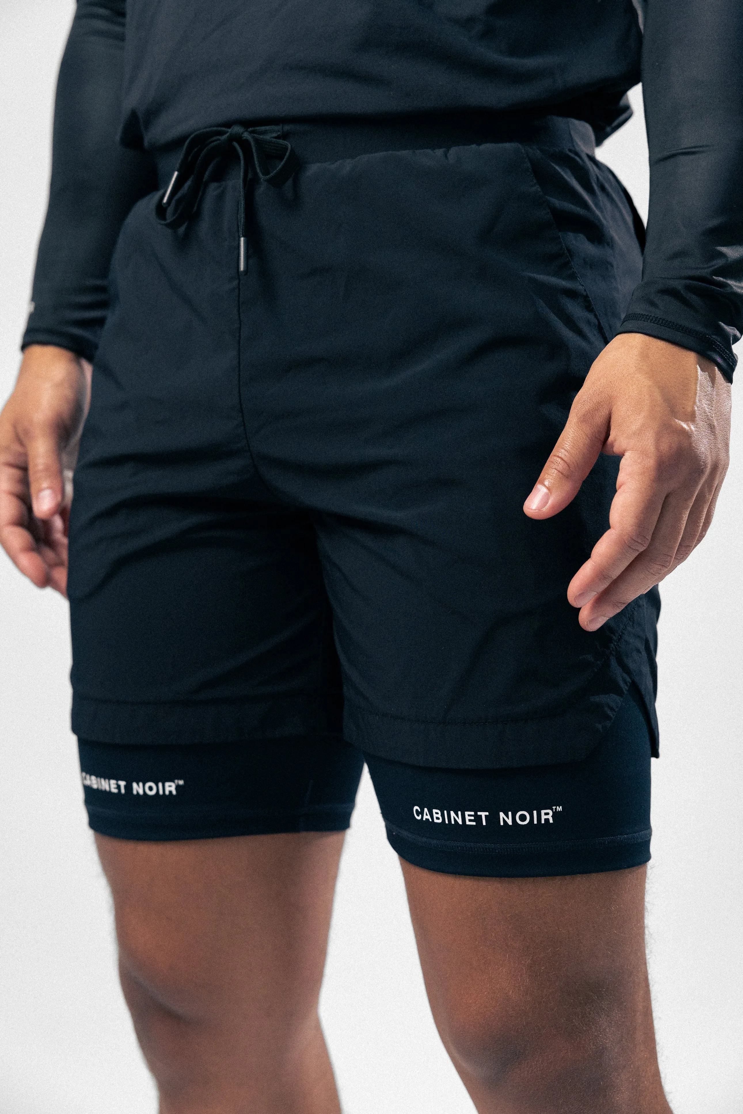 Cab Active Logo Double Layered Shorts Black