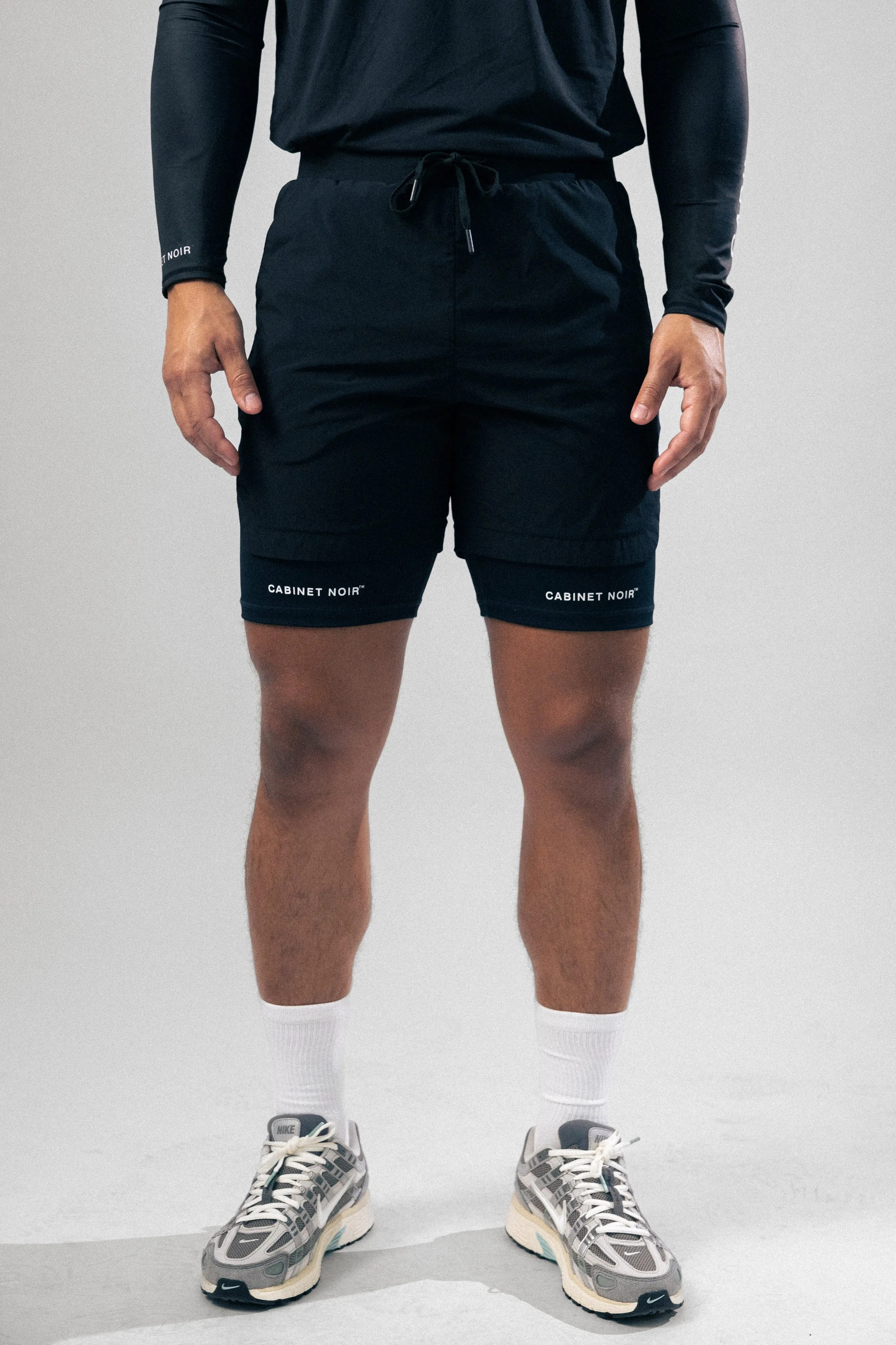 Cab Active Logo Double Layered Shorts Black