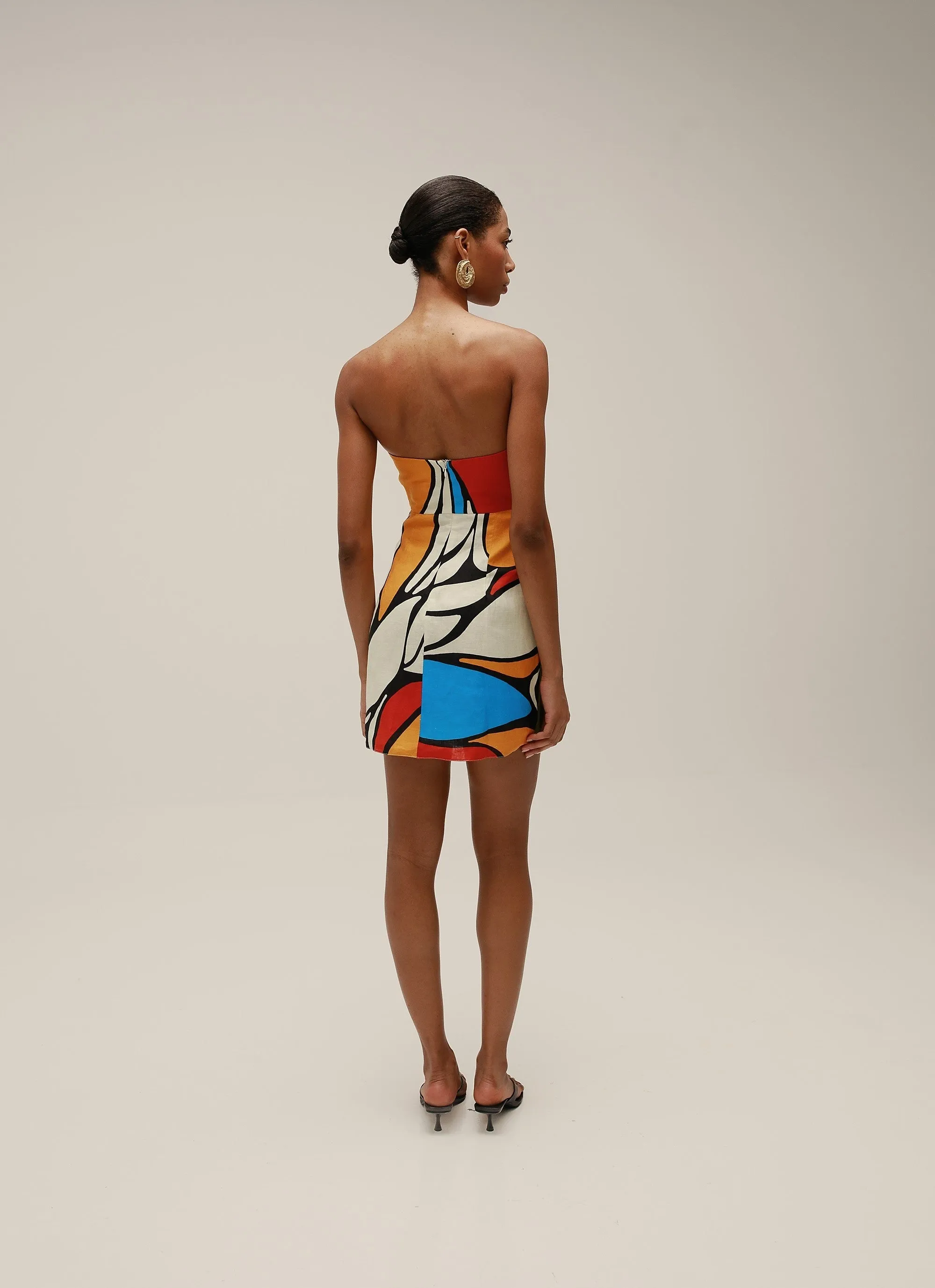 Cala de la Cruz Roma Mini Tube Dress in Vitral Multi