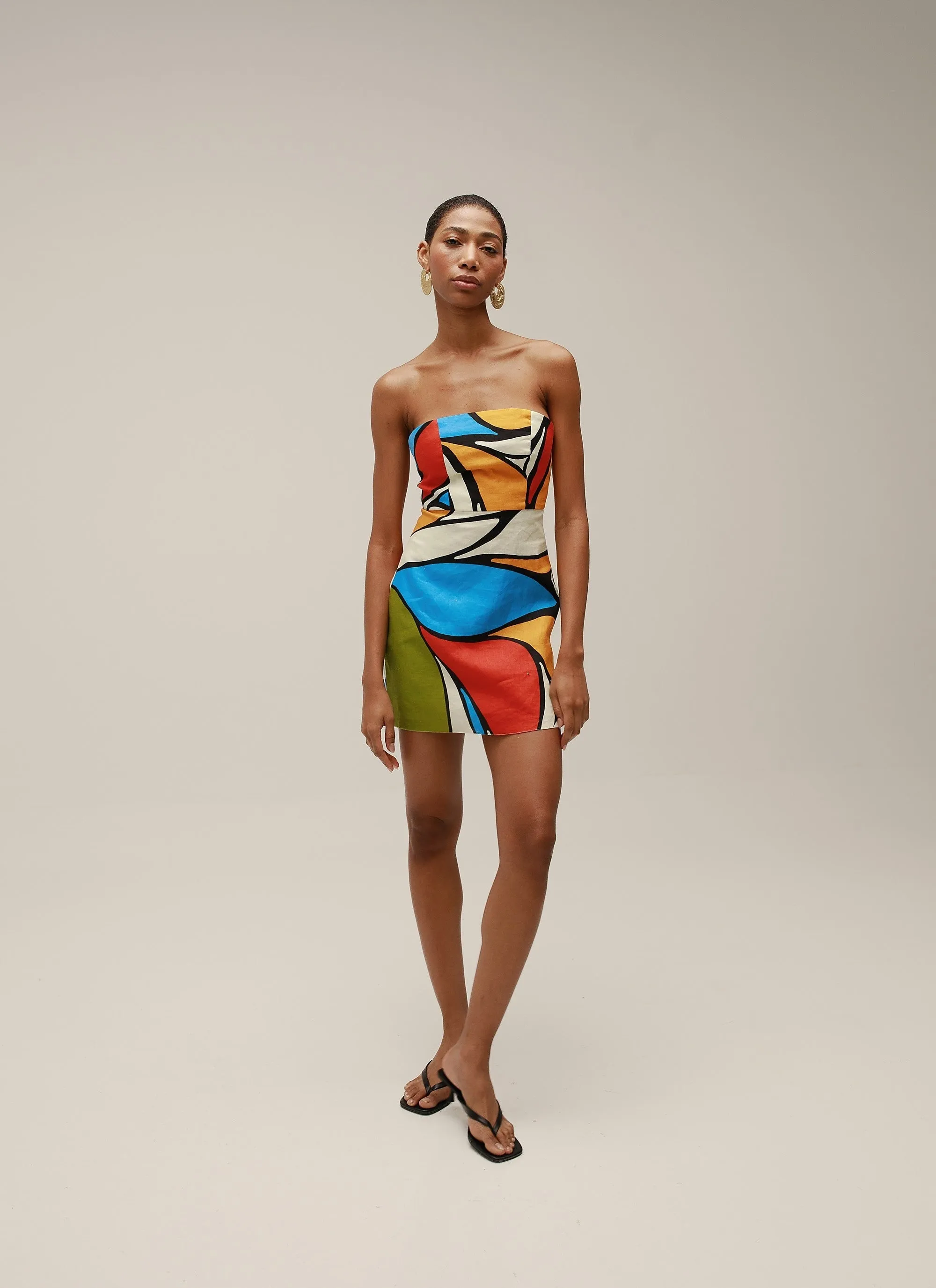 Cala de la Cruz Roma Mini Tube Dress in Vitral Multi