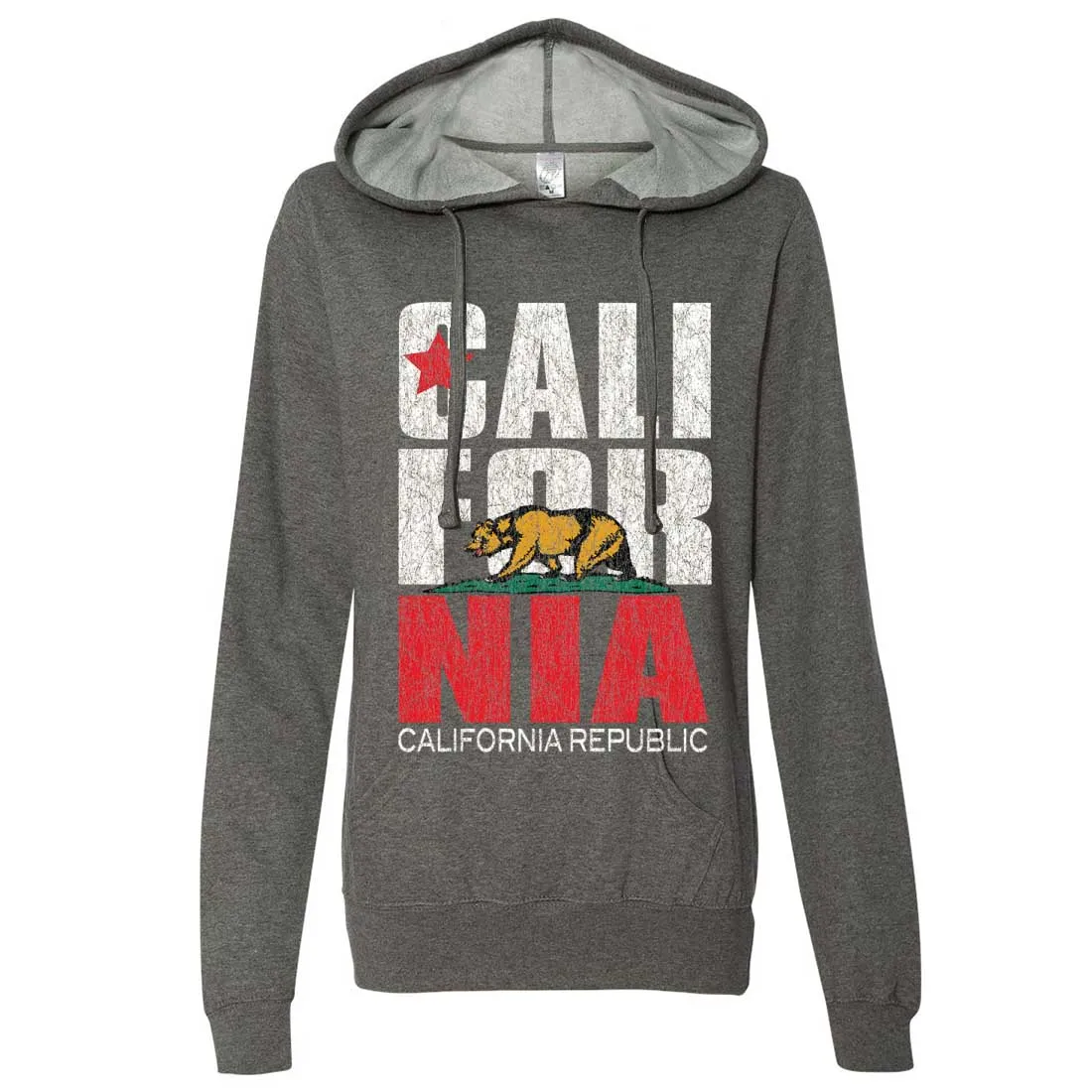 California Republic Vintage Retro Ladies Lt./Wt. Hoodie