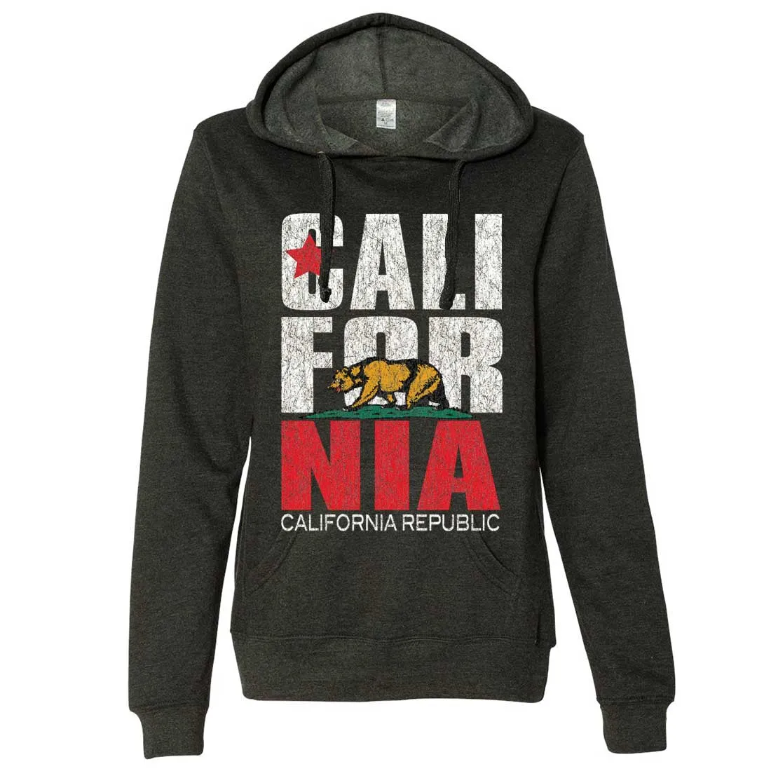 California Republic Vintage Retro Ladies Lt./Wt. Hoodie