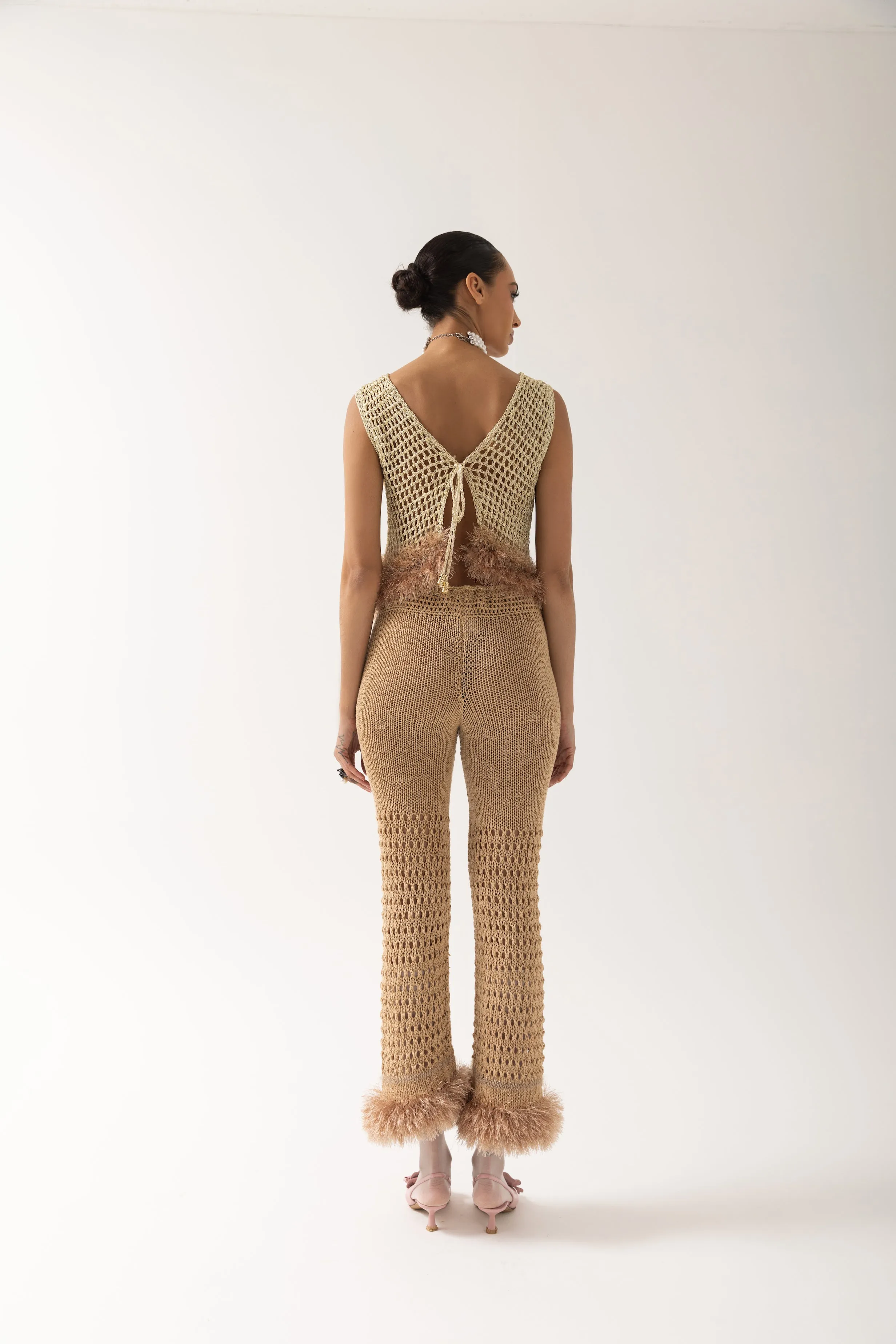 Camel Handmade Knit Pants