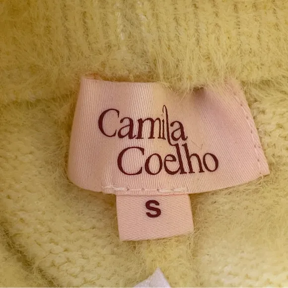 Camila Coelho GENEVIEVE Pearl Shorts Fuzzy Hot Pants in Butter Yellow Size S