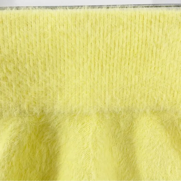 Camila Coelho GENEVIEVE Pearl Shorts Fuzzy Hot Pants in Butter Yellow Size S
