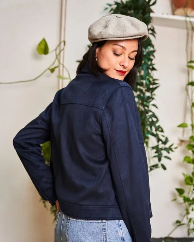Camille Recycled Vegan Button Up Jacket | Blue