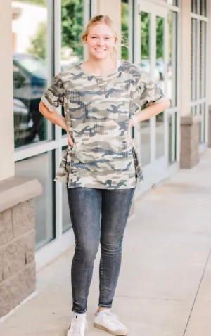 Camo Crazy Ribbed Top