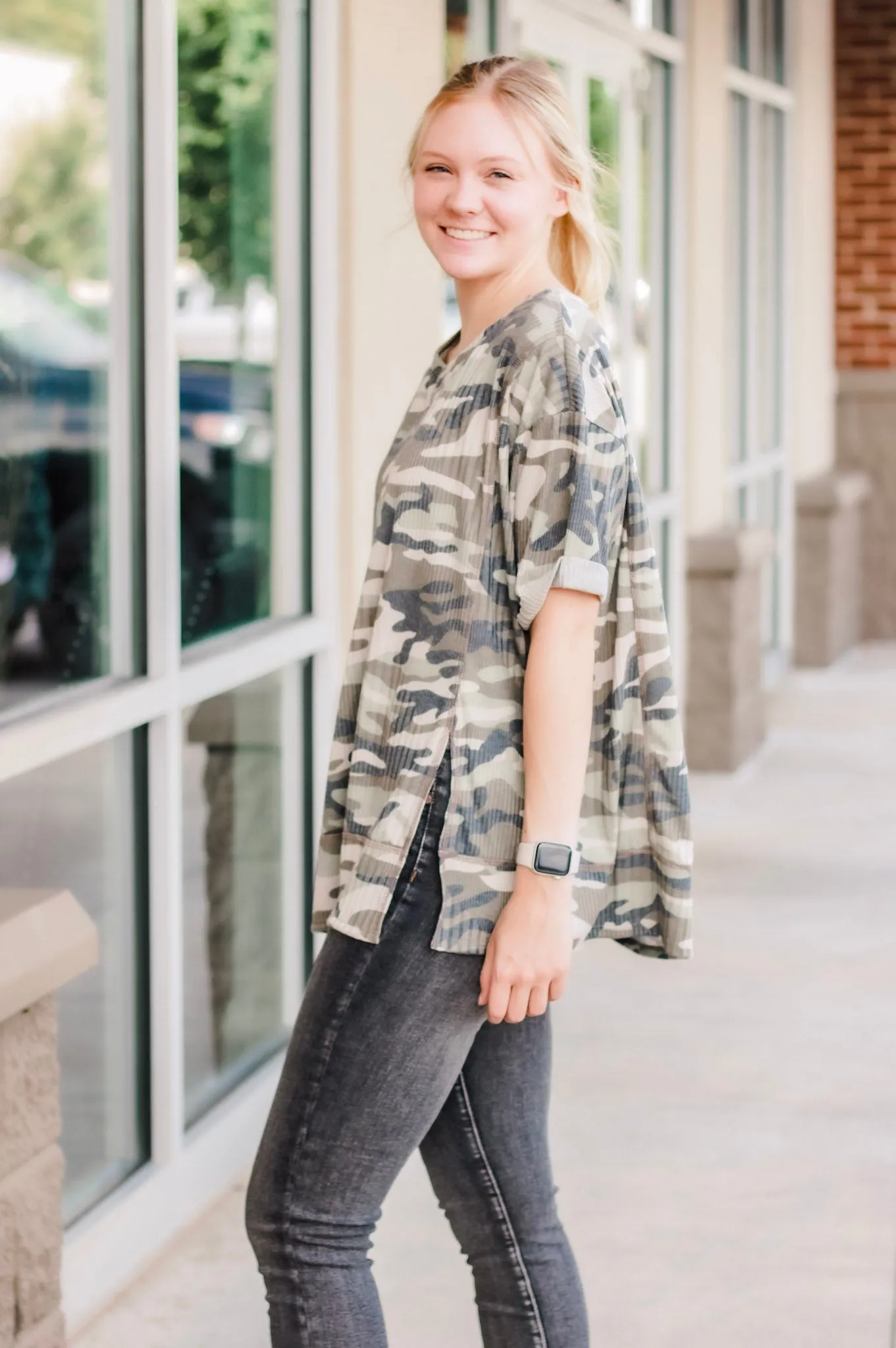 Camo Crazy Ribbed Top