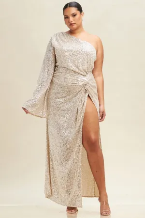 Capture the Moon Silver Sequins Long Dress
